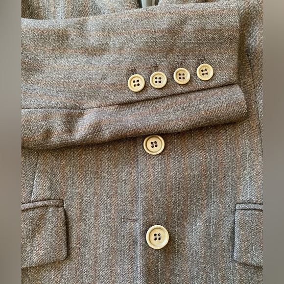 Theory jacket from Bergdorf Goodman. Wool blended blazer charcoal-brown stripes - Picture 4 of 6
